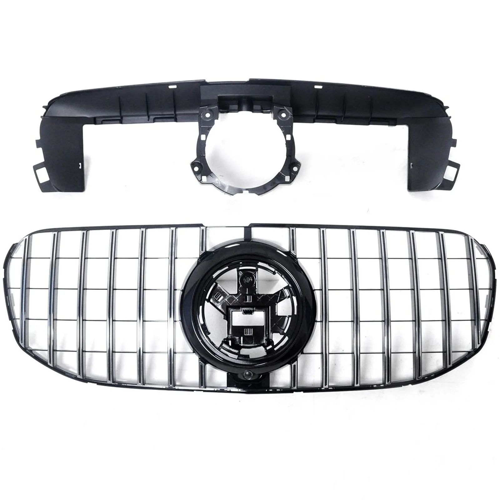 

Car Front Bumper Grille Black Chrome For Benz GLS X167 2020-2023 GR1