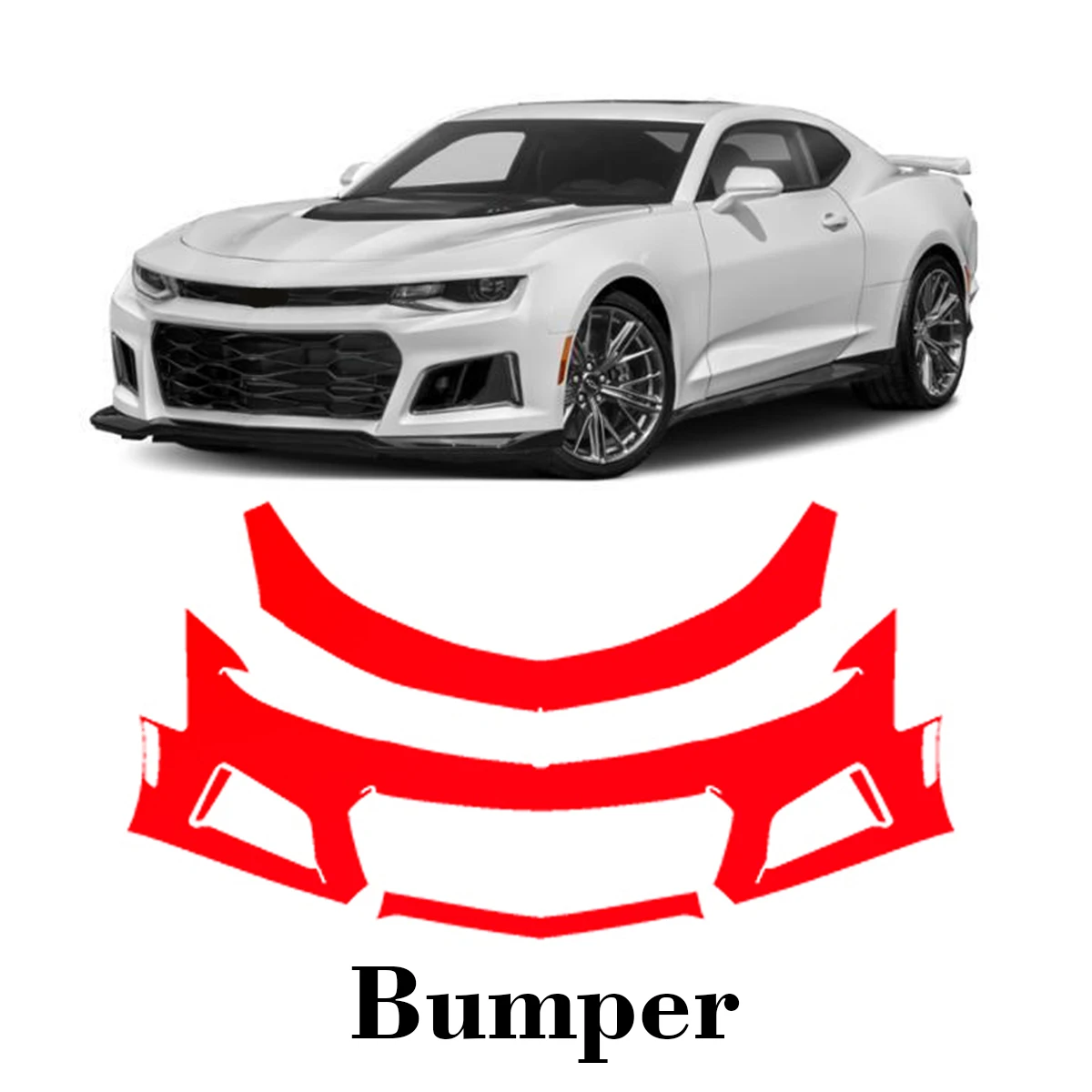 

Автомобильная предварительно вырезанная защитная пленка для краски, передний бампер, защита от царапин, внешний ТПУ PPF для Chevrolet Camaro ZL1 2017-2023