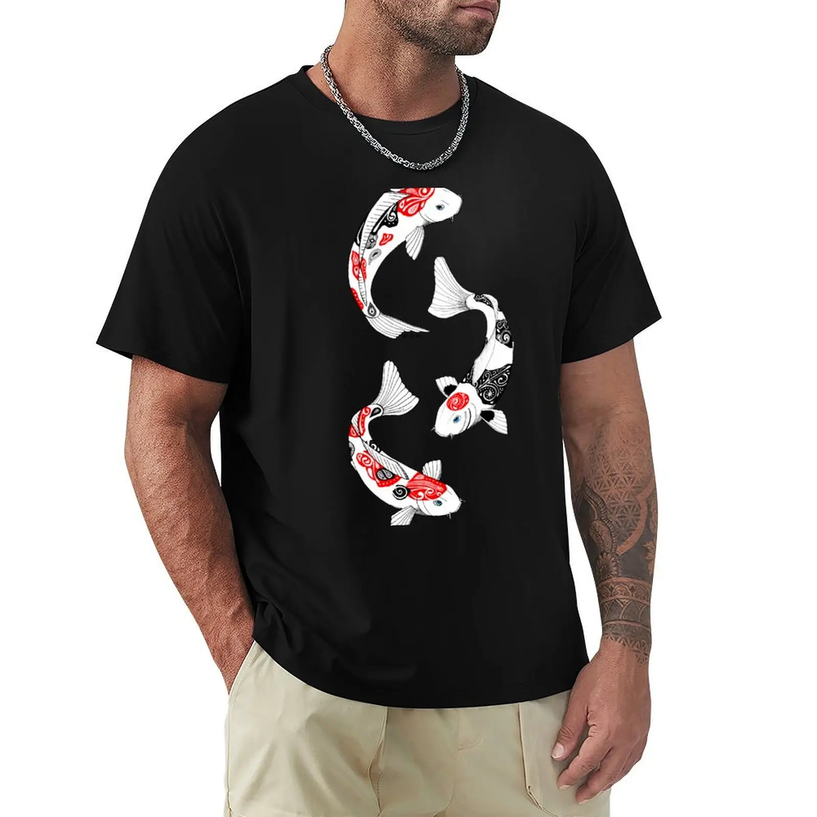 

Fish carp koi (3) T-Shirt Anti-Pilling Casual T-Shirt
