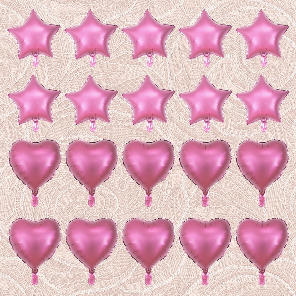 

20 Pcs Metallic Balloons Decoration Party Ornament Ornaments Heart Pentagram Heart-shaped