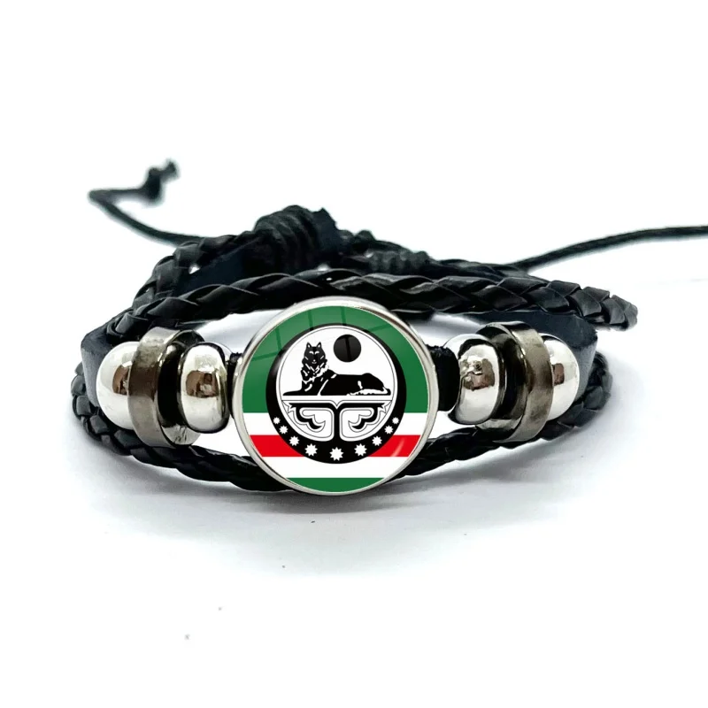 Chechen Republic Leather Bracelets Glass Dome Snap Button Bracelet & Bangles Fashion Women Men Jewelry ﻿