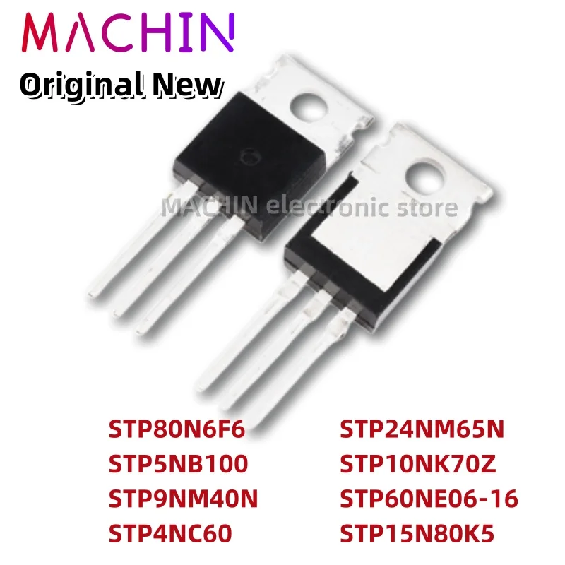 1pcs STP80N6F6 STP5NB100 STP9NM40N STP4NC60 STP24NM65N STP10NK70Z STP60NE06-16 STP15N80K5 TO220 MOS FET TO-220