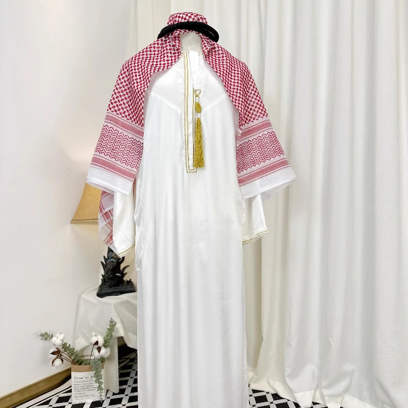 

Arab Dubai Afghanistan White Robe Middle East Saudi Tassel Men's Suit