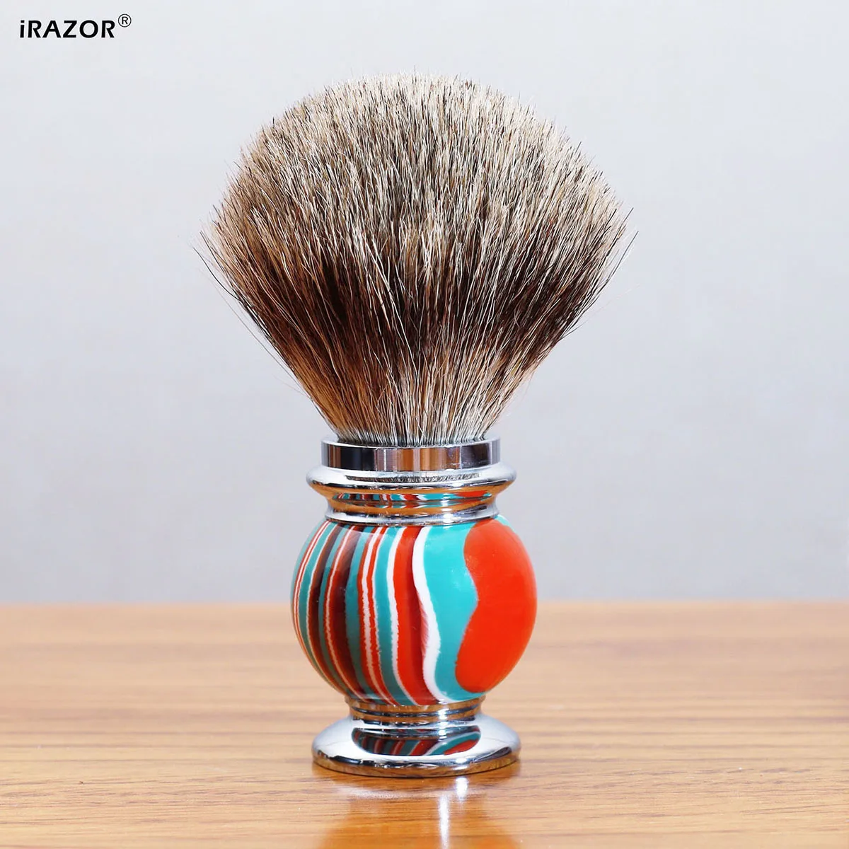 Silver Tip Pure Badger Hair Shaving Brush with Art Styling Resin Handle Best Gift for Men Razor Barber Tool for Cream Shave