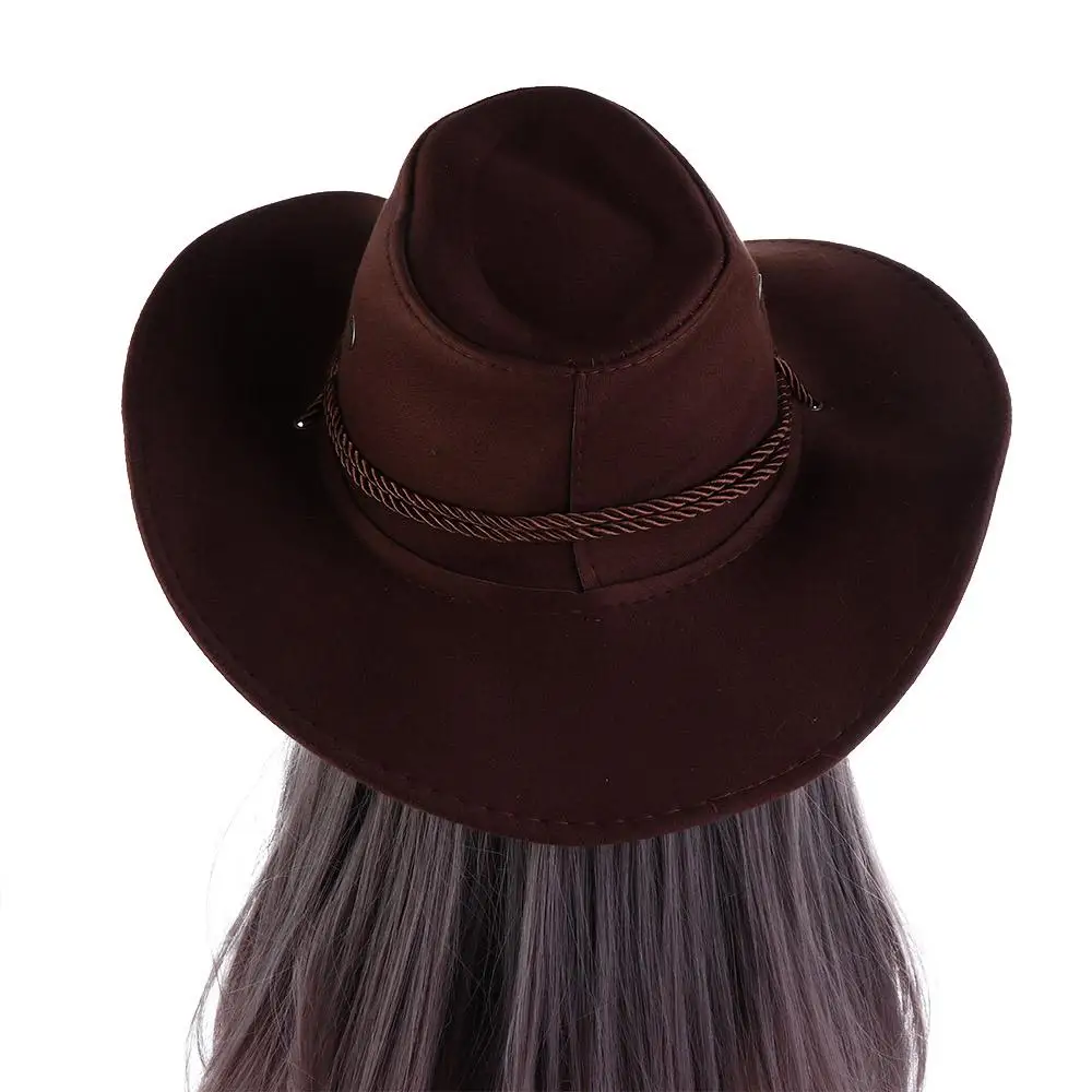 Climbing Hats Wide Brim Sun Protection Caps Woolen Knight Hats Western Cowboy Hats Star Summer Sun Hats Travel Sunscreen Caps 4