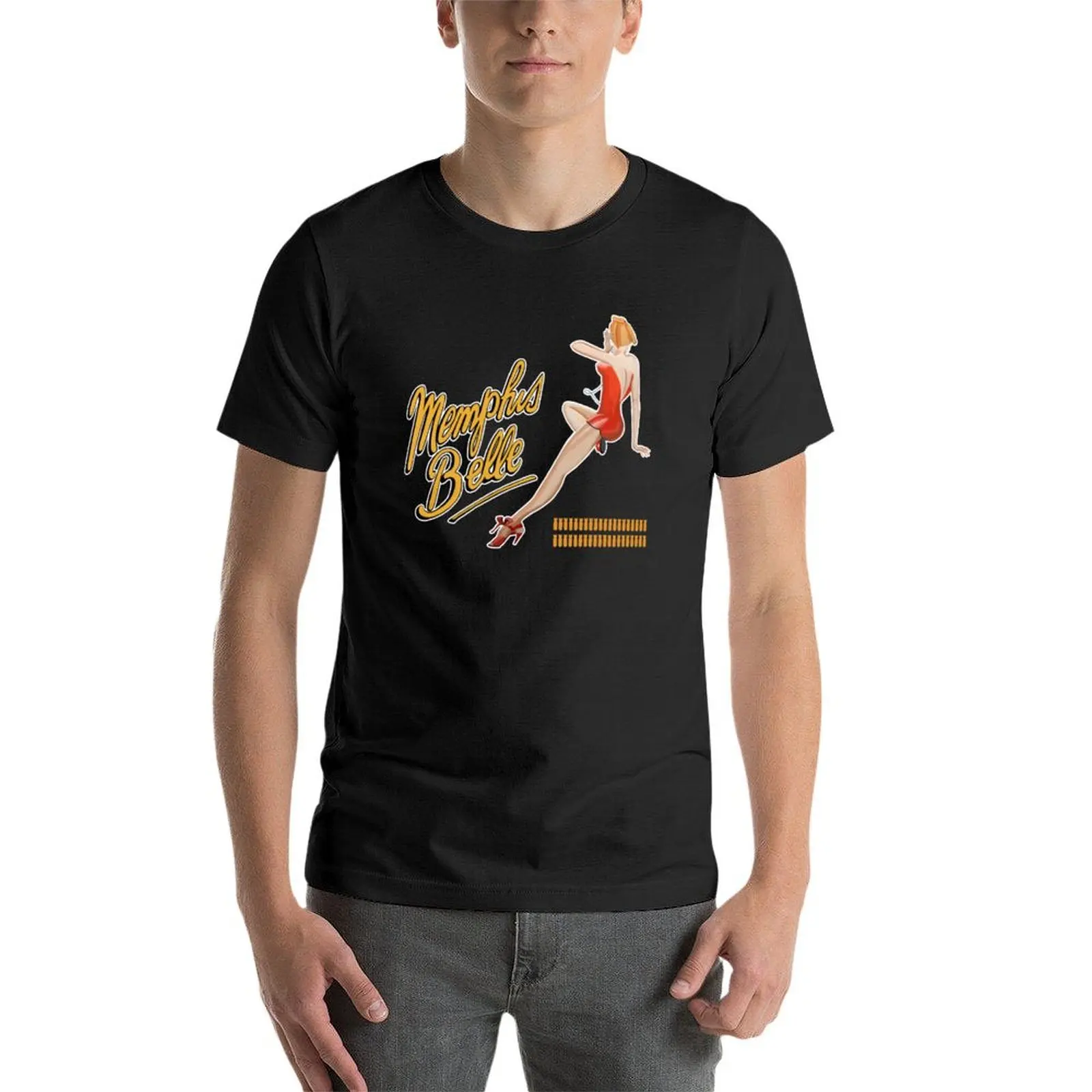 WW2 Pin Up Girl B17 Flying Fortress Memphis Belle T-Shirt heavyweights tees t shirts for men graphic