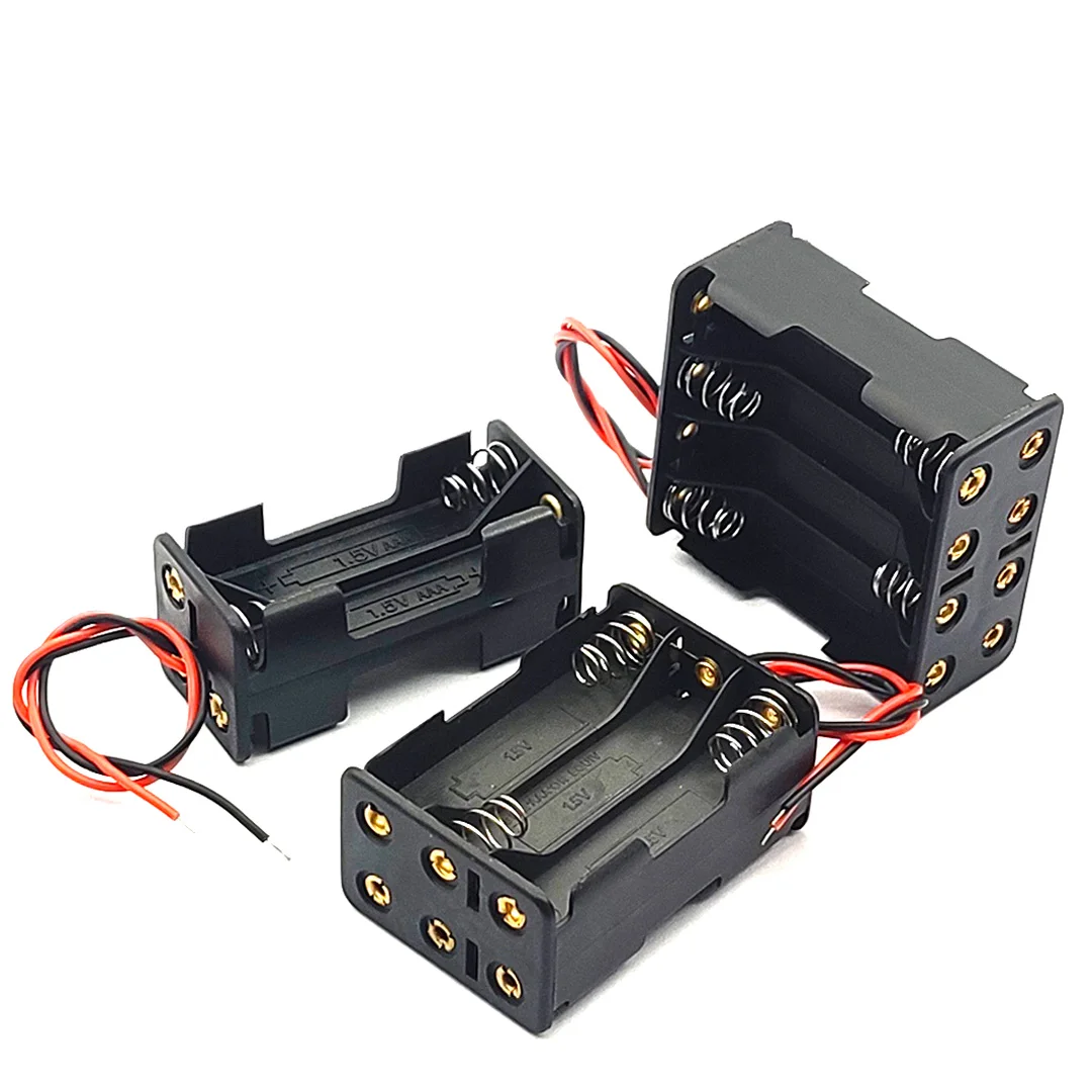 AAA Battery Holder AAA Battery Case AAA Battery Box 4AAA 6AAA 8AAA Battery Box Series Connection 6V/9V/12V DIY