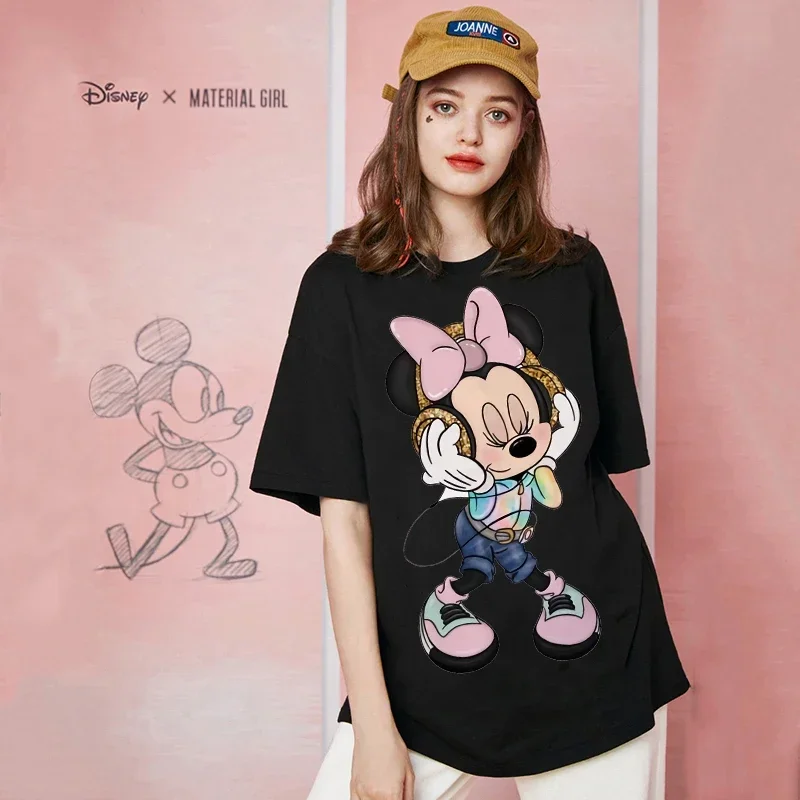 Disney New 90s Vintage Women Fashion Cartoon Mickey Minnie Kawaii Top donna Ulzzang t-shirt oversize maniche corte Y2k