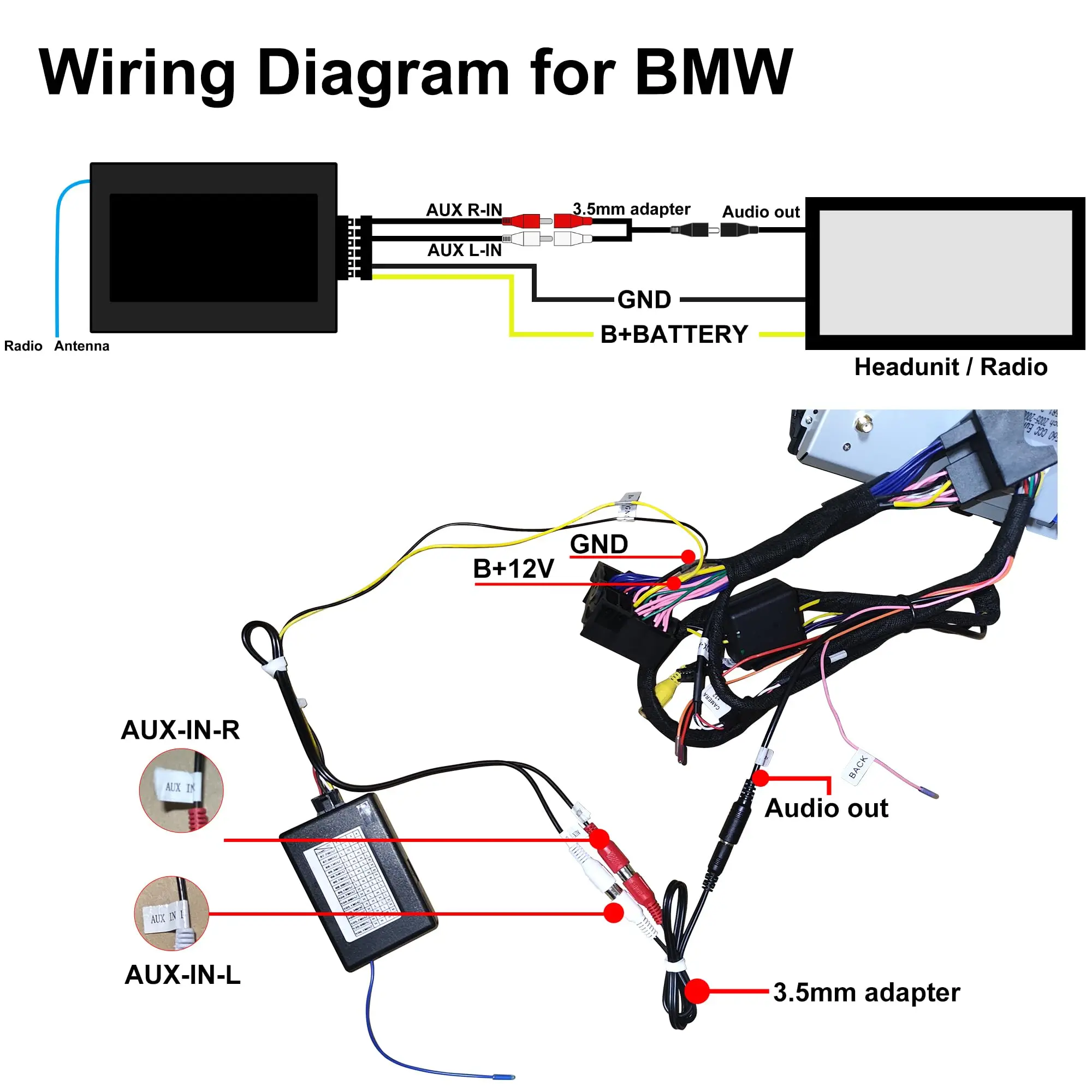 Аудиопередатчик AUX Converter для BMW E60 E70 E90 для Mercedes Benz ML SLK R для Audi A3 A4 A5 A6 без AUX