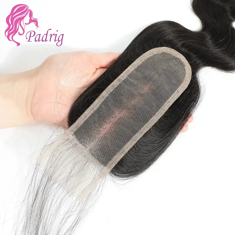 2x6 Body Wave Human Hair Lace Closure Natural Color Pre-Plucked 100% Brazilian Virgin Hair 10-20 Inch Full End