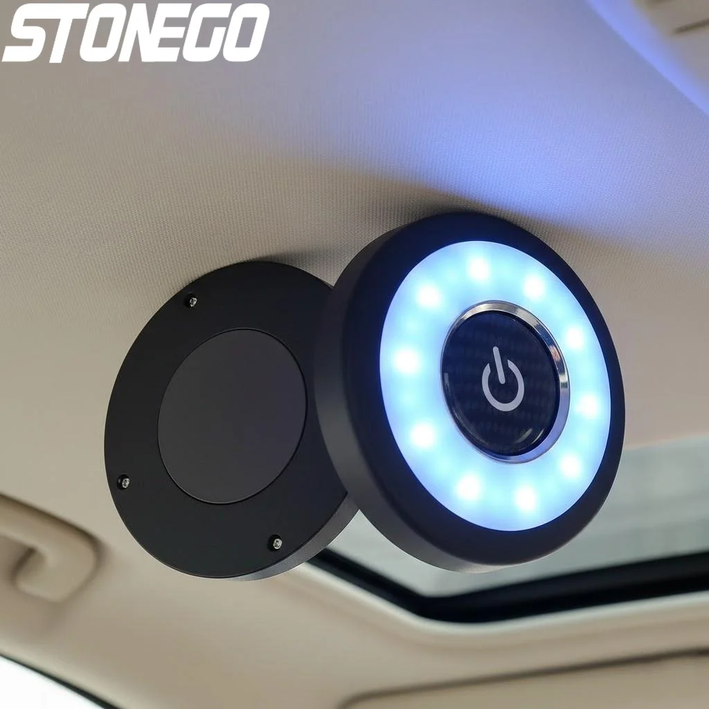 

USB-перезаряжаемый светодиодный светильник для салона автомобиля, магнитный потолочный светильник для чтения, светильник для багажника, яркое освещение для дома