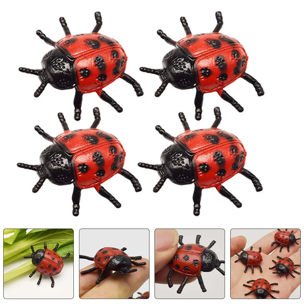 

24Pcs Lifelike PVC Ladybug Prank Props Realistic Fake Bugs for Halloween Party Favors Scary Reaction Figures Kids Prank Supplies