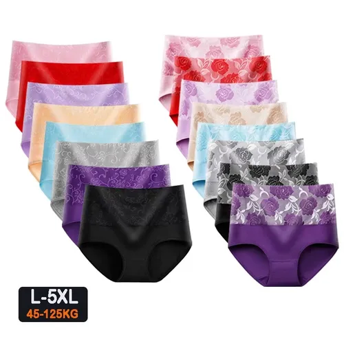 Imagen 2 del producto 10 Uds. Bragas de algodón para mujer, ropa interior de talla grande, bragas abdominales de cintura alta, bragas de recuperación posparto para chica, lencería Sexy femenina
