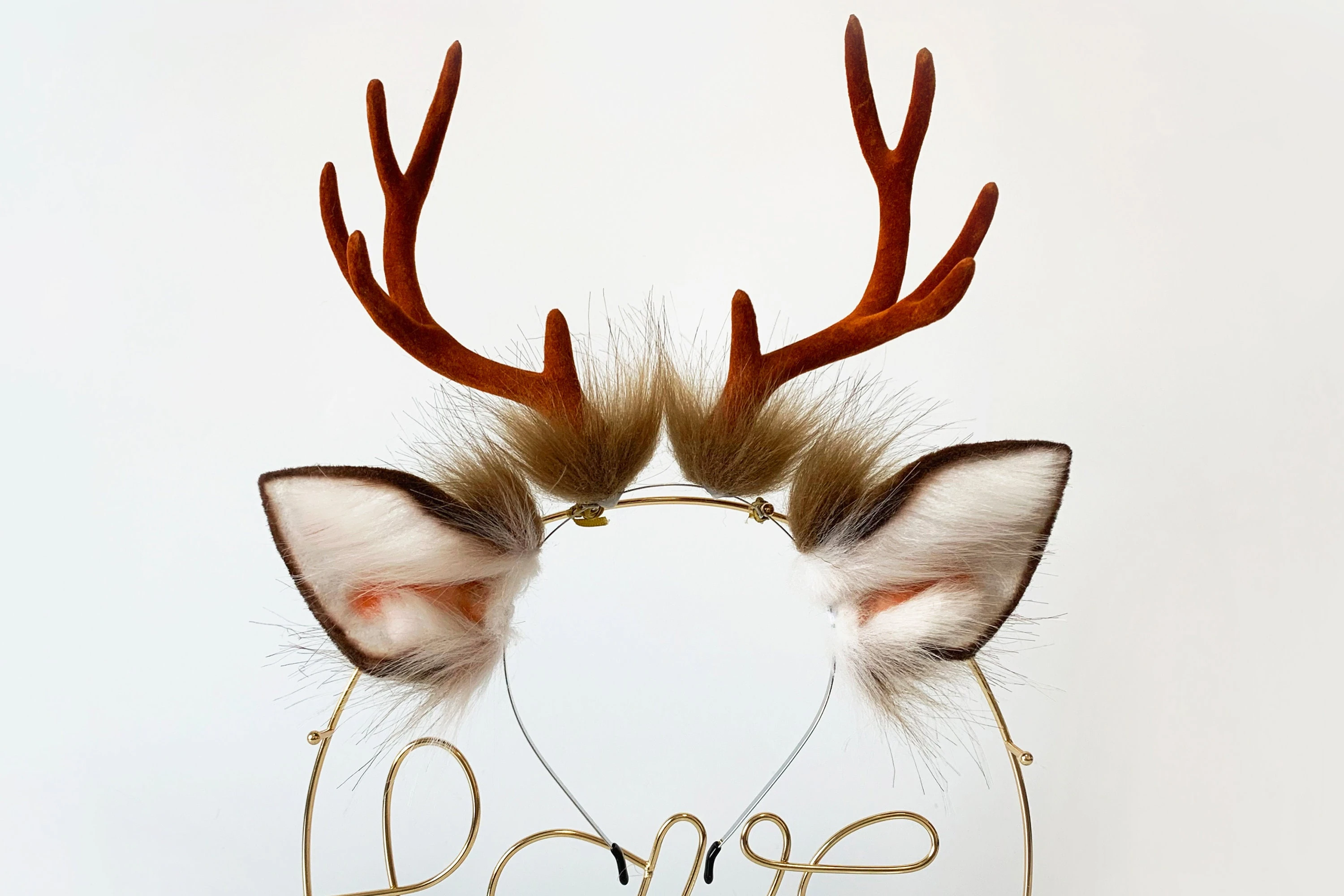 Cute brown deer ears and tail set, cosplay costume, animal ears headband, faux fur tail, Halloween accessories, anime convention 2