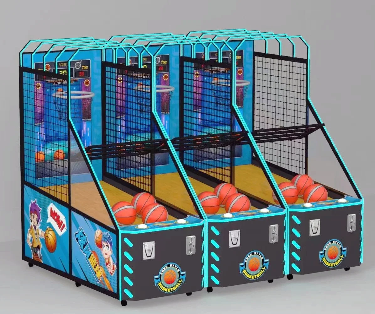 آلة كرة السلة عالية الجودة من Playfun تعمل بقطع النقود المعدنية للأطفال لعبة كرة السلة مع شاشة #6