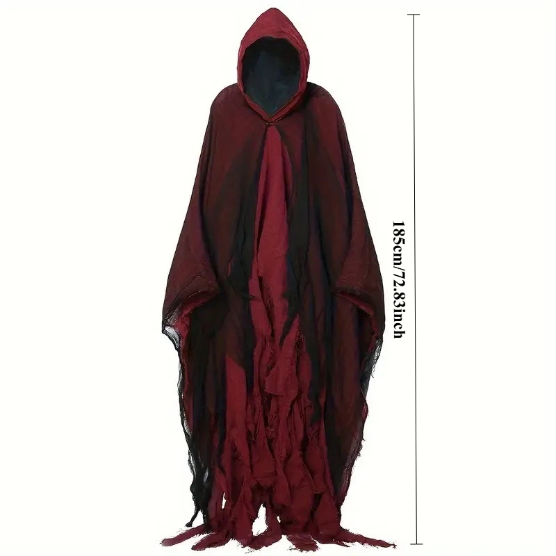 قناع ملابس جمجمة ممزقة من الرعب، لعبة الطاولة، منزل مسكون، غرفة سرية، فستان الهالوين، كيب الهالوين