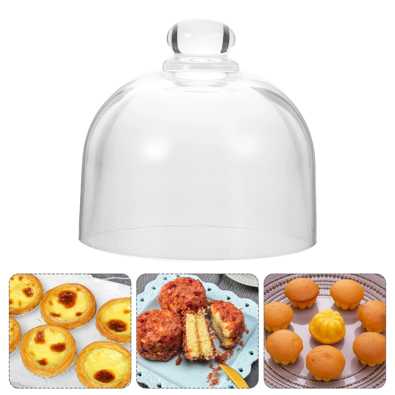 

1Pcs Clear Glass Cake Cover Sturdy Wear-Resistant Food Cover Compact Size Suitable for Home Dessert Protection