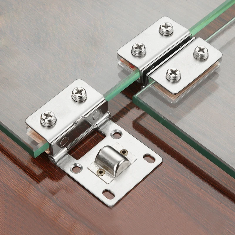 90 degree stainless steel double-sided door clamp glass display case thickened folding hinge