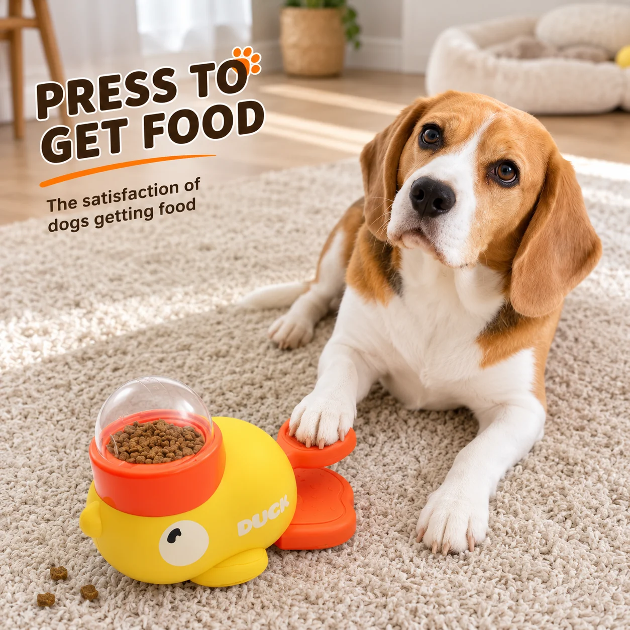Gamelle anti-glouton pour animaux de compagnie, distributeur de friandises pour chien en forme de canard, mangeoire interactive anti-avalage pour chiens de petite et moyenne taille
