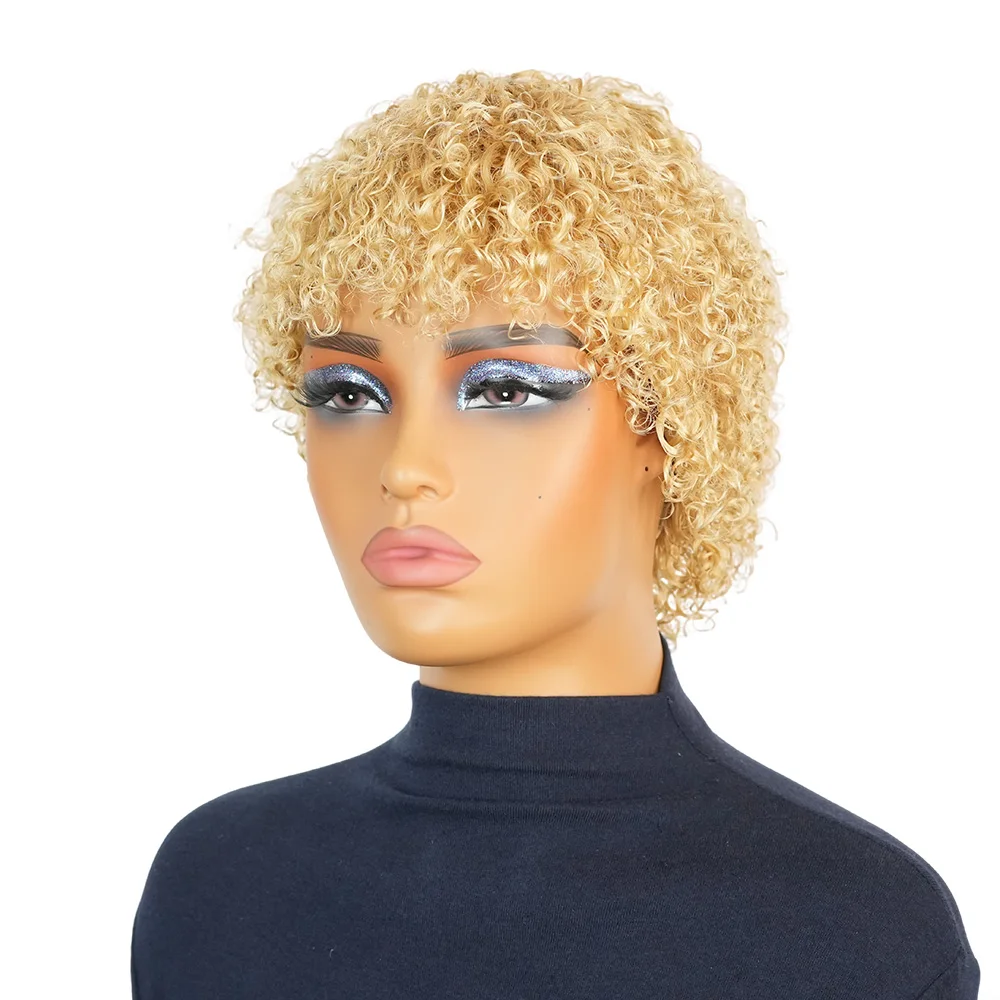 آلة صنع شعر مستعار بوب مجعد مع الانفجارات 6 بوصة قصيرة مجعد الباروكات للنساء شعر الإنسان موجة المياه مجعد البرازيلي شعر مستعار ريمي