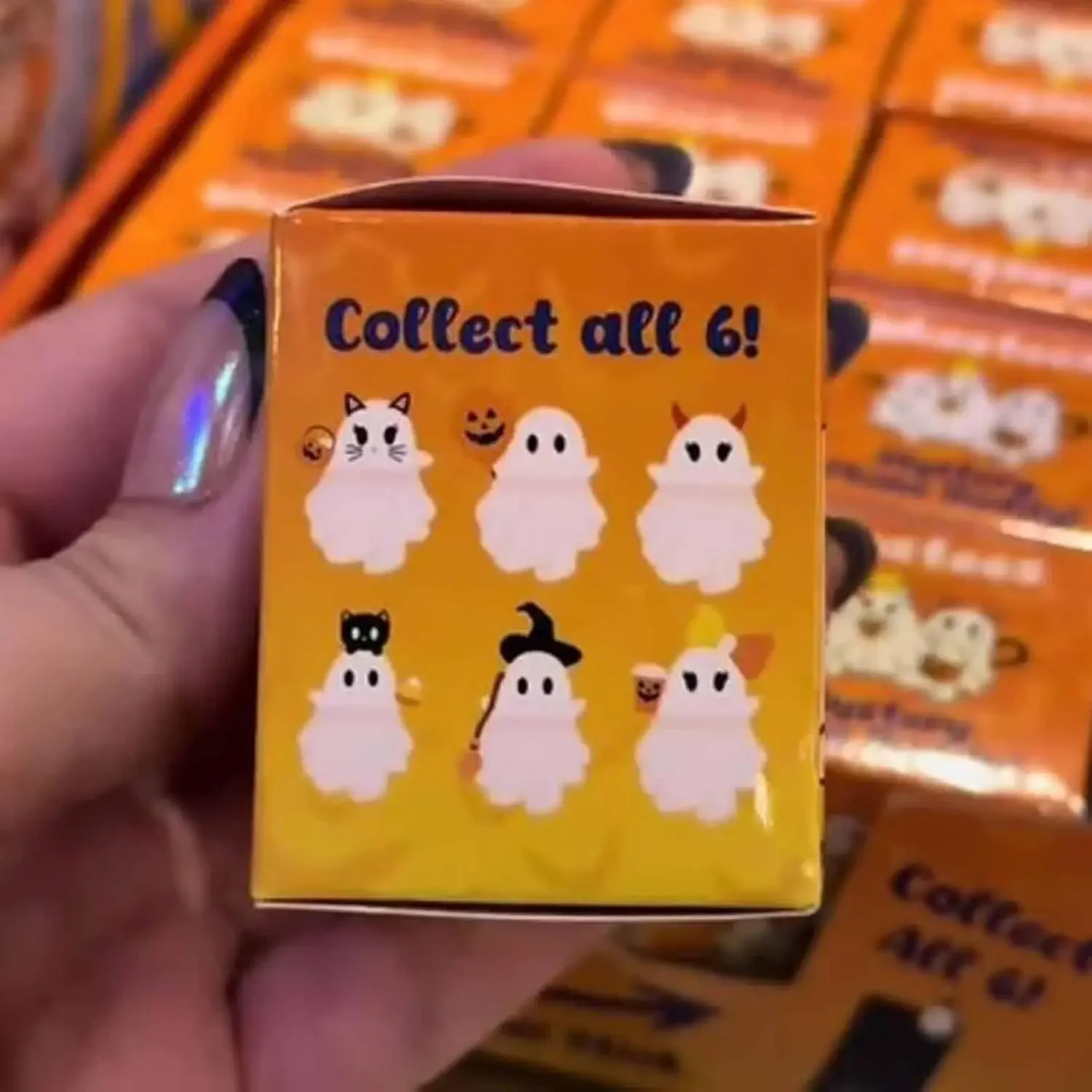 ชุดของตกแต่งรูปทรงผีสำหรับฮาโลวีน 6 ชิ้น/ชุด ตุ๊กตาติดสมาร์ทโฟนแบบมินิ ติดผนังได้ ของขวัญเซอร์ไพรส์ในกล่องปริศนา