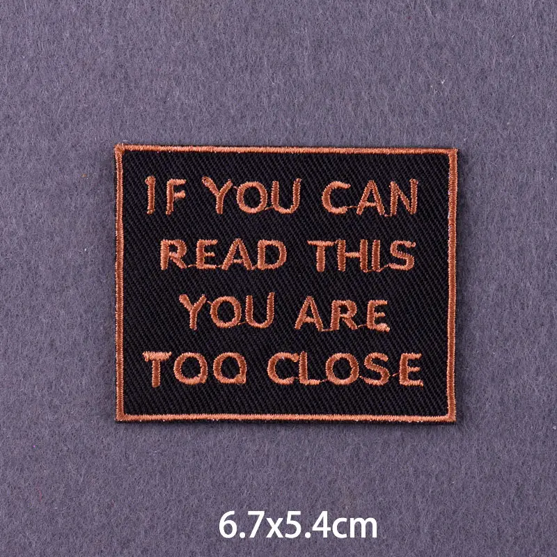 Danger Warning Sign Patch Iron On Patches For Clothing DIY Embroidered Patches On Clothes Sewing Applique Fusible Patch