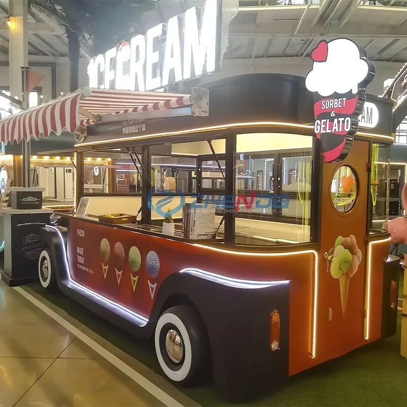 Portable Food Cart Trailer Mobile Commercial Outdoor Catering Fast Food Kiosk Street Food Unit