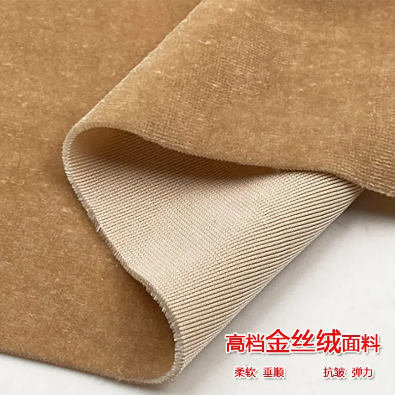 Spring and autumn thick golden velvet clothing fabric non-velvet cheongsam set dress