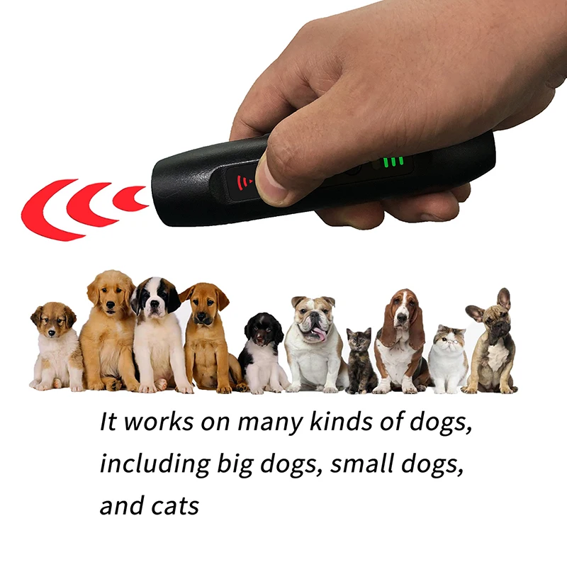 No Noise Ultrasonic Dog Repelle 3 In 1 Ultrasonic Anti Barking Device USB Rechargeable Anti Vibrator Pet Dogs Training Product