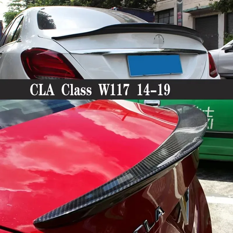 

Для Mercedes Benz CLA Class W117 CLA260 CLA200 Спойлер из углеродного волокна Задние хвостовые плавники Крыло автомобиля Модернизация комплекта кузова заднего крыла
