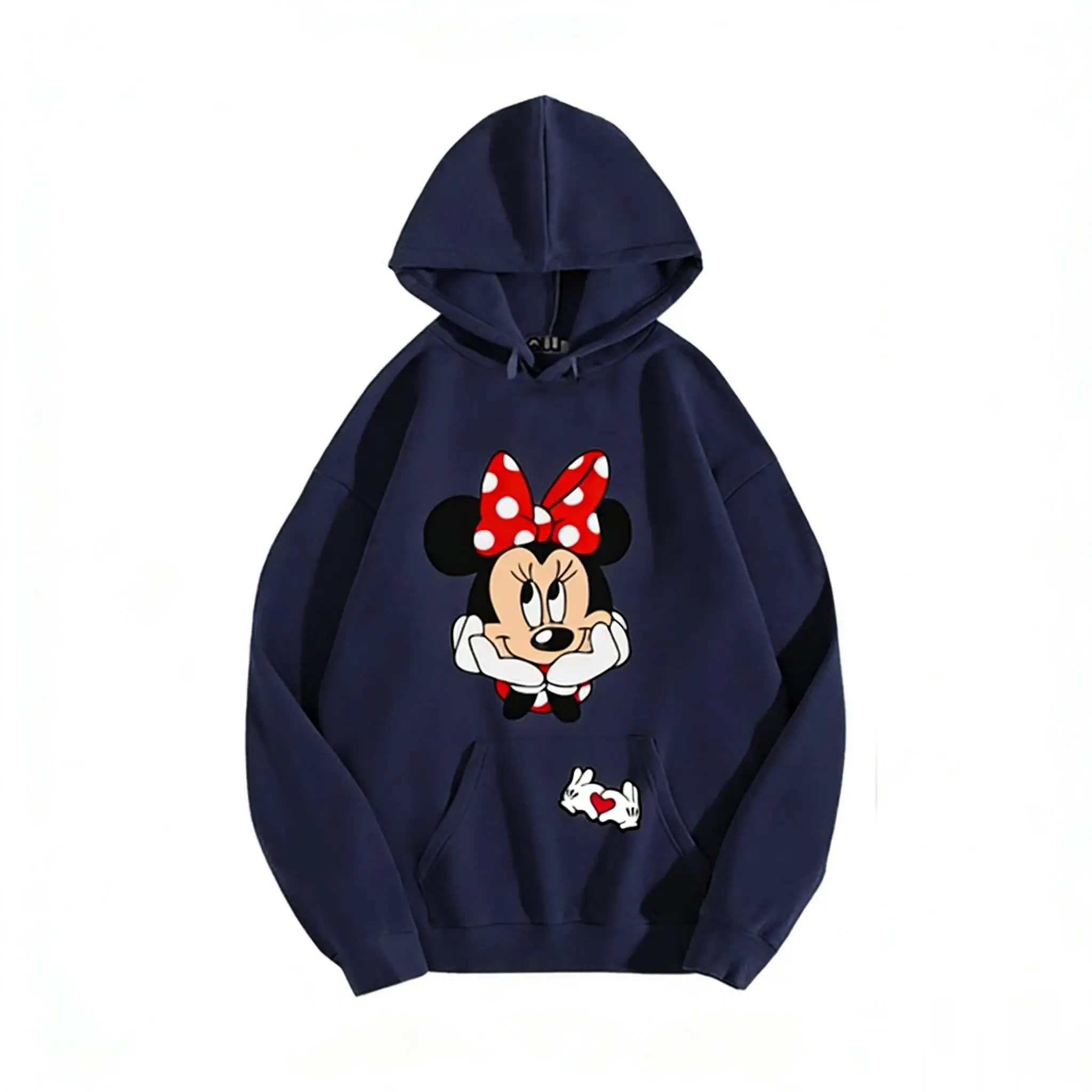 

Толстовка с капюшоном большого размера с рисунком Микки и Минни для мужчин и женщин, зима 2026, топ с длинными рукавами Диснея, повседневный пуловер, уличная одежда Y2k