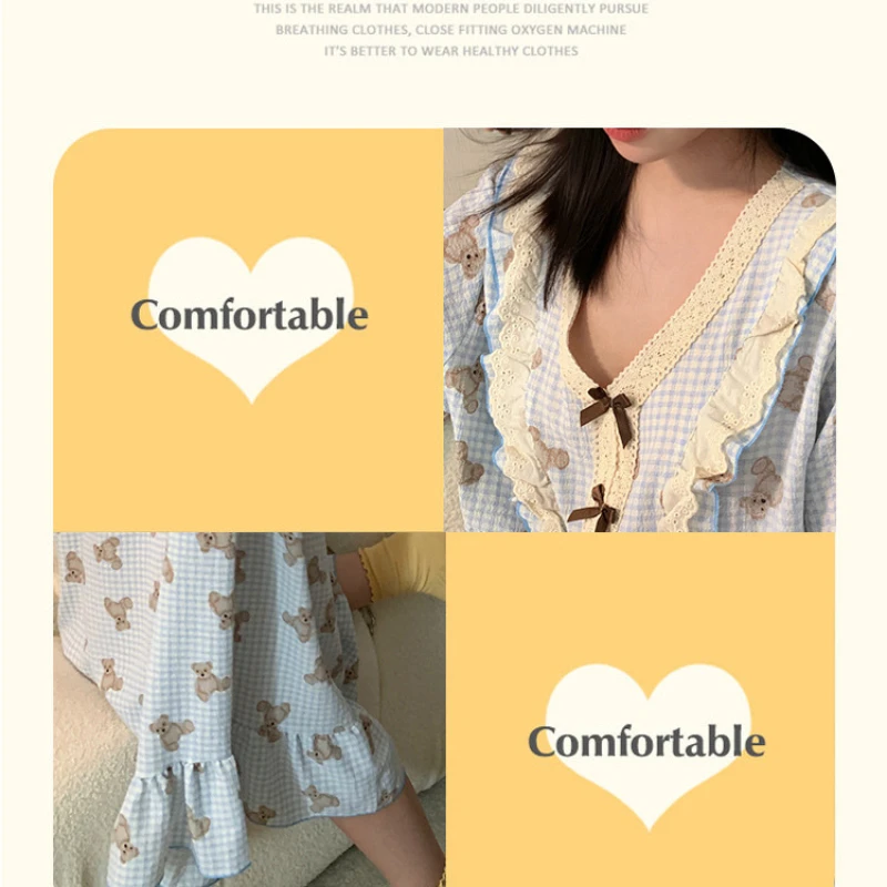 130kg Super Large Size House Long Dress Women\'s Extended Nightgown Summer Short Sleeve Pajamas Korean Students Loose Loungewear