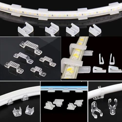 Neon RGB Led Strip Light Fastener Fix Clips Connector Accessories Mounting Fixing on Wall For 5/12/110/220V COB LED Tape Buckle