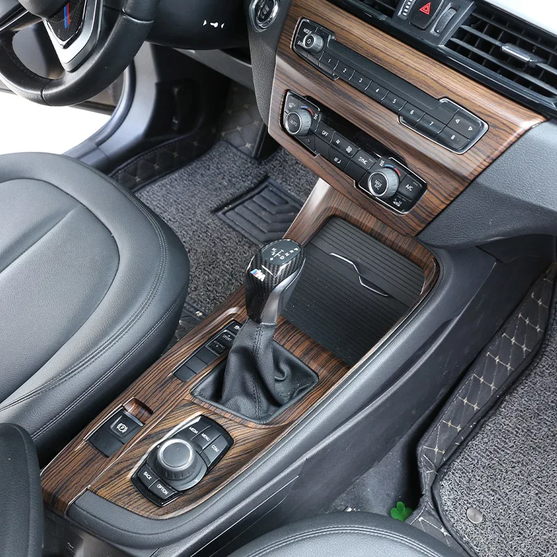 لسيارات BMW X1 X2 F47 F48 2016-2022 ABS خشب الصنوبر الحبوب سيارة مركز لوحة التحكم عجلة القيادة باب الكسوة ملصق اكسسوارات السيارات #5