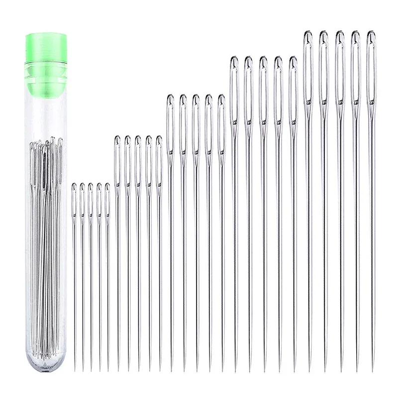 

Large Eye Stitching Needles for Sewing, Handmade Leather Needle, Steel Yarn Knitting Needles, Sewing Tool Set, 25Pcs Needle