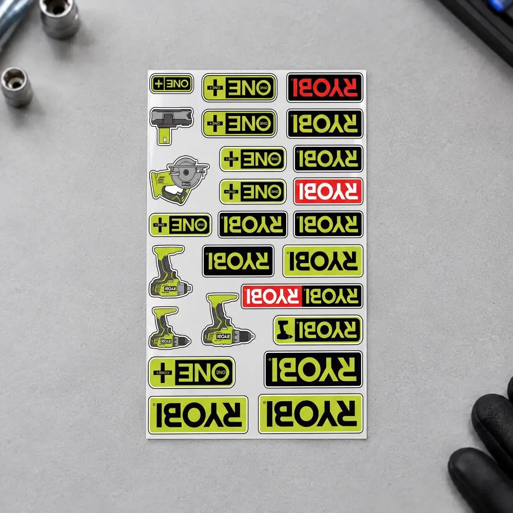 R-RYOBI Motorcycle Sticker Set Reflective Decals For Helmet Fuel Tank Fairing Body Custom Bike Graphics Kit
