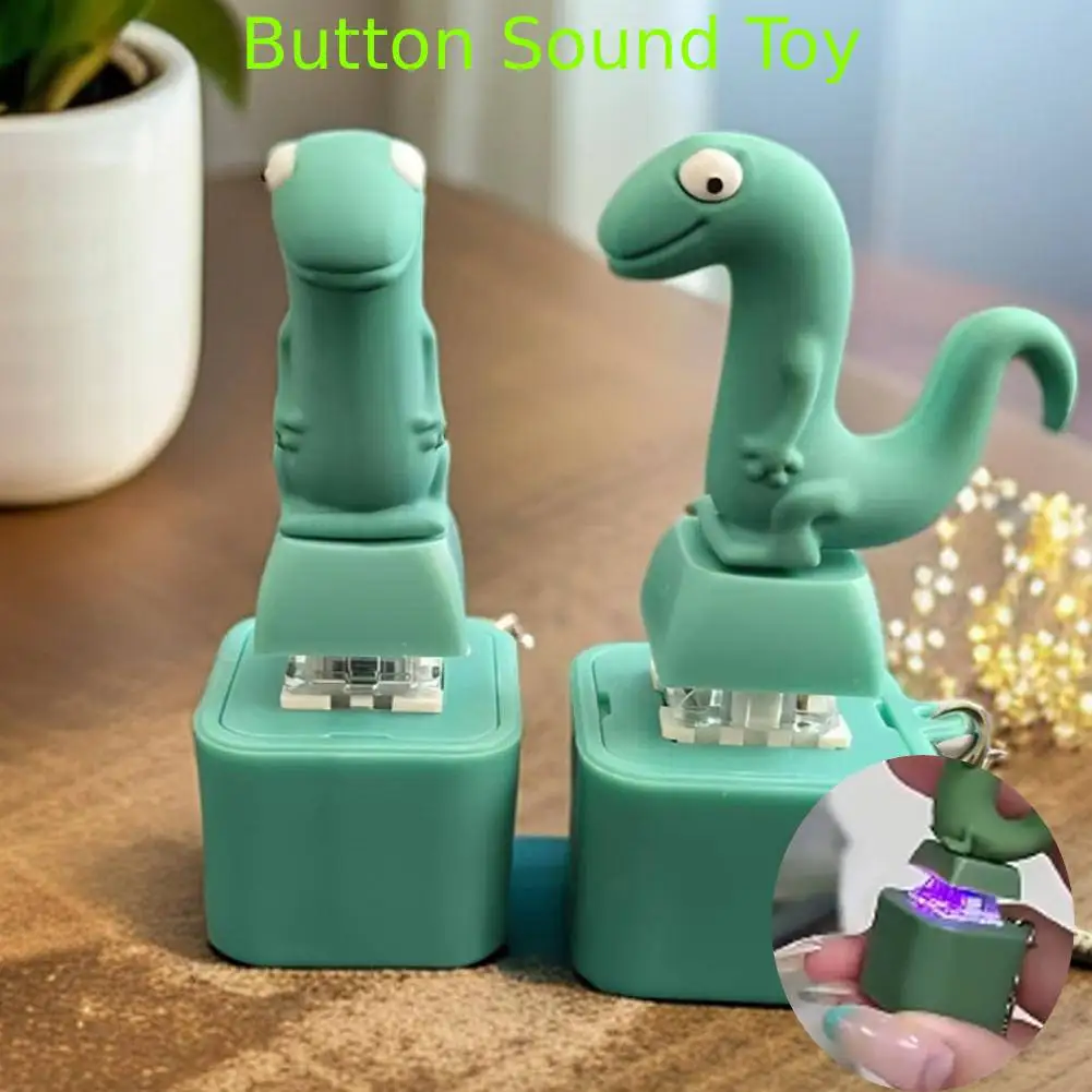 Decompression Toys Lizard Button Keychain Funny Lizard Sounds And Flash Effects Rechargeable Portable Stress Relief Fidget Toy