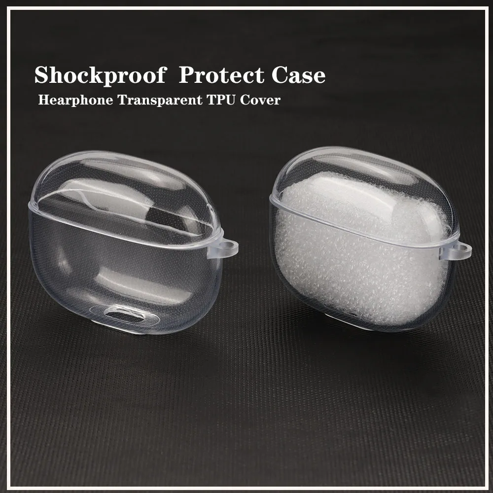 Funda de silicona TPU para QCY T20 / Ailypods / HT05/MeloBuds ANC / T17/T18, cubierta transparente para auriculares, caja protectora a prueba de golpes