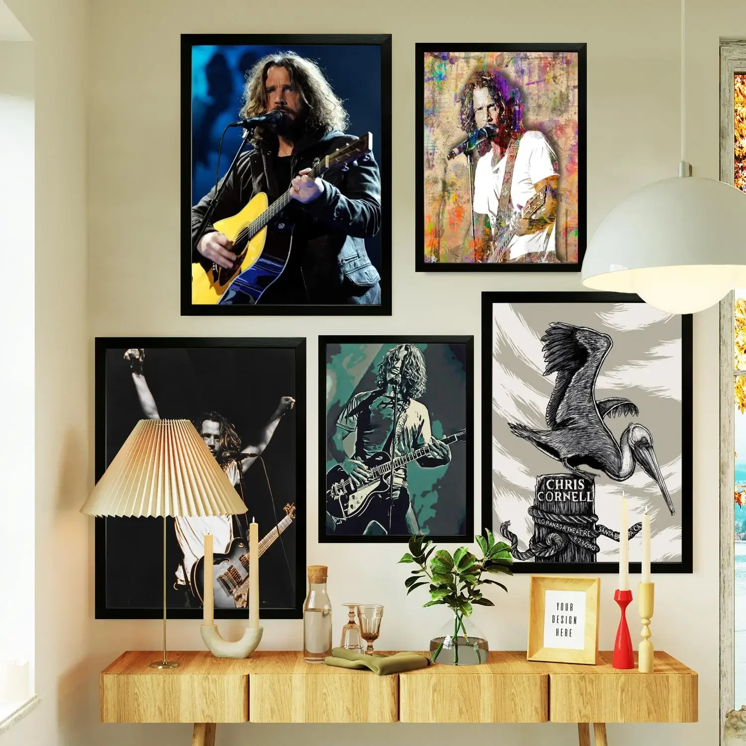 chris cornell Singer Poster Prints Wall Art Canvas Painting Poster For Modern Family Living Room Home Decor