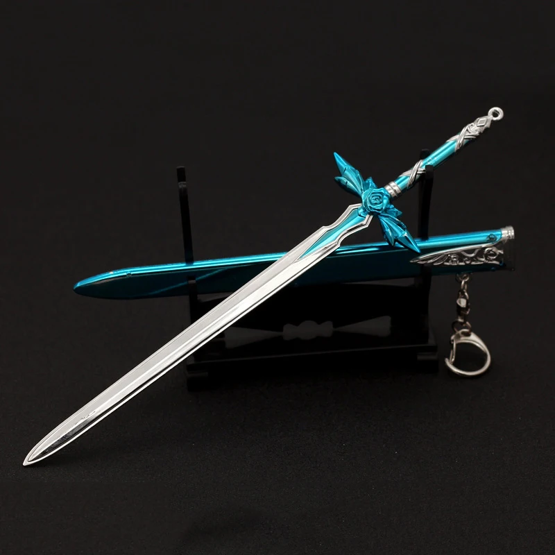 アートオンラインの武器モデルの装飾品,青いバラの剣,人形,または木片,ギフト玩具,22cm