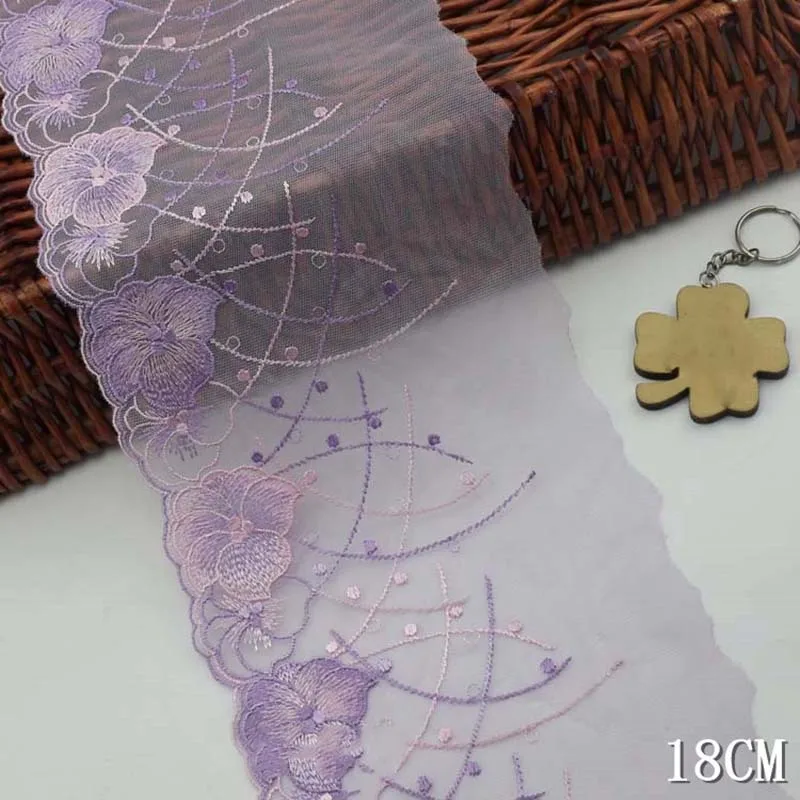 2Yards Lace DIY Women Panty Sewing Accessories Trim Purple Embroidery Lace Fabrics Accessories for Lingerie Needle Works