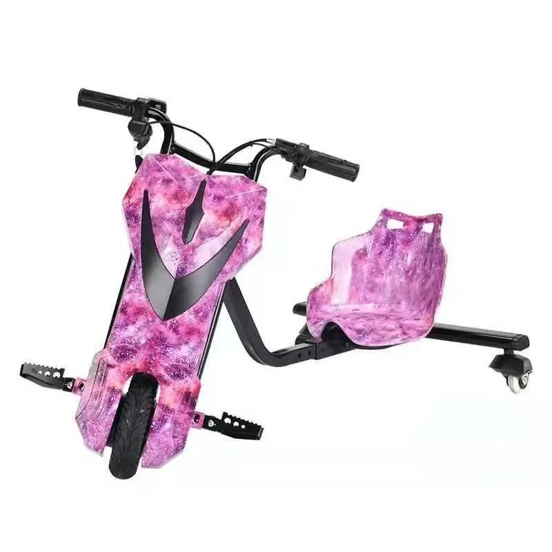 Electric three-wheel drift car, adult V type, retractable long battery life, tail-flicking kart, balance car, battery car