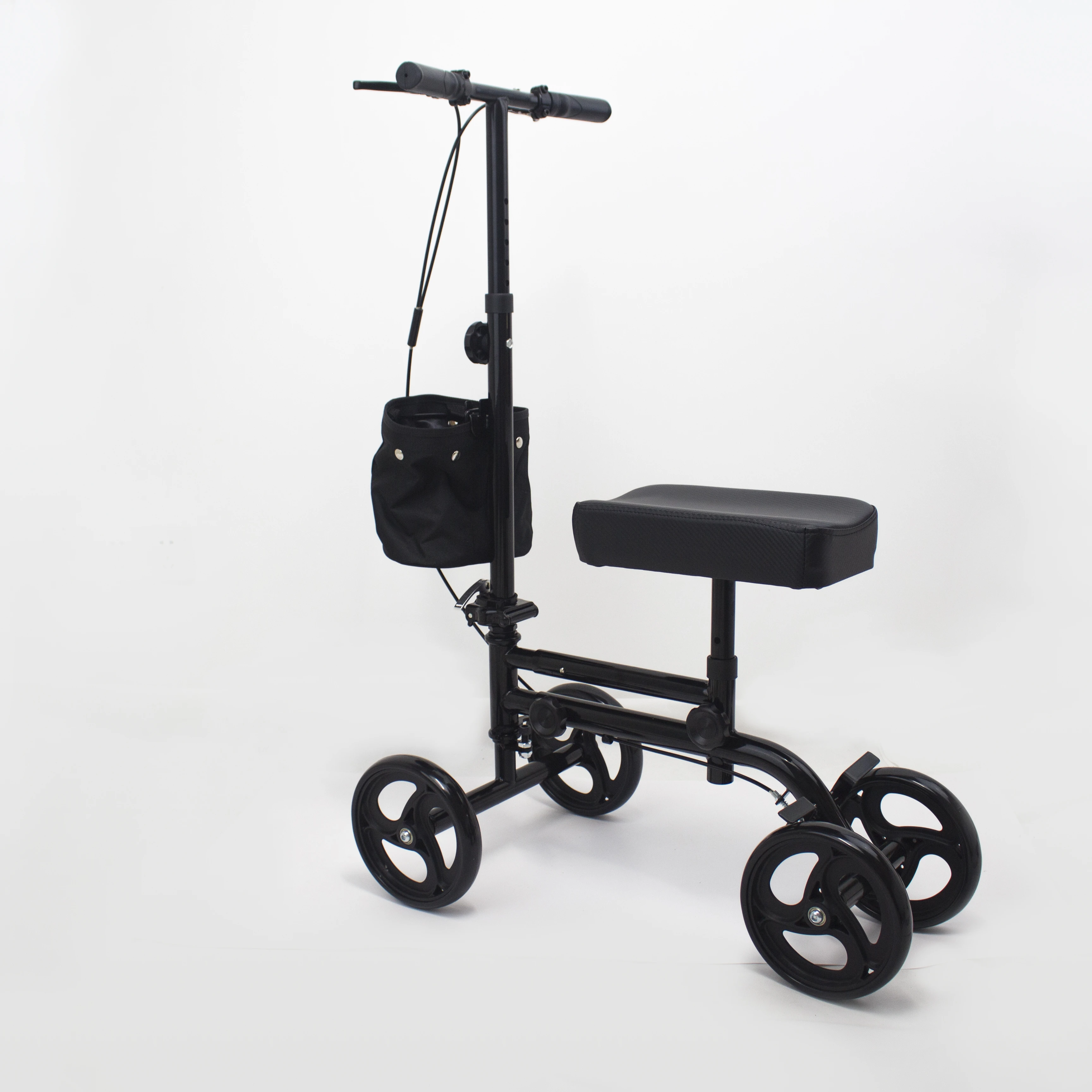 Folding Knee Walker 4-wheel Knee Scooter With Basket Outdoor Knee Car With Drum Brake