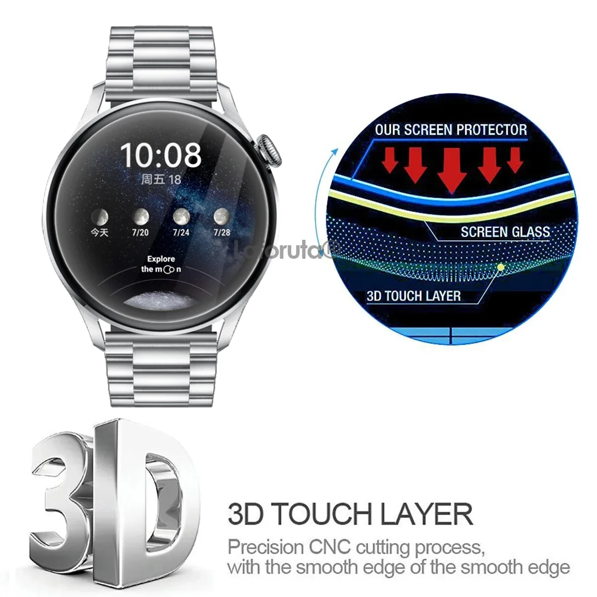 Tempered Glass For Huawei Watch 3 46mm smartwatch 9H Accessories HD Protective Film Huawei Watch 3 Screen Protector 1 3 5Pcs