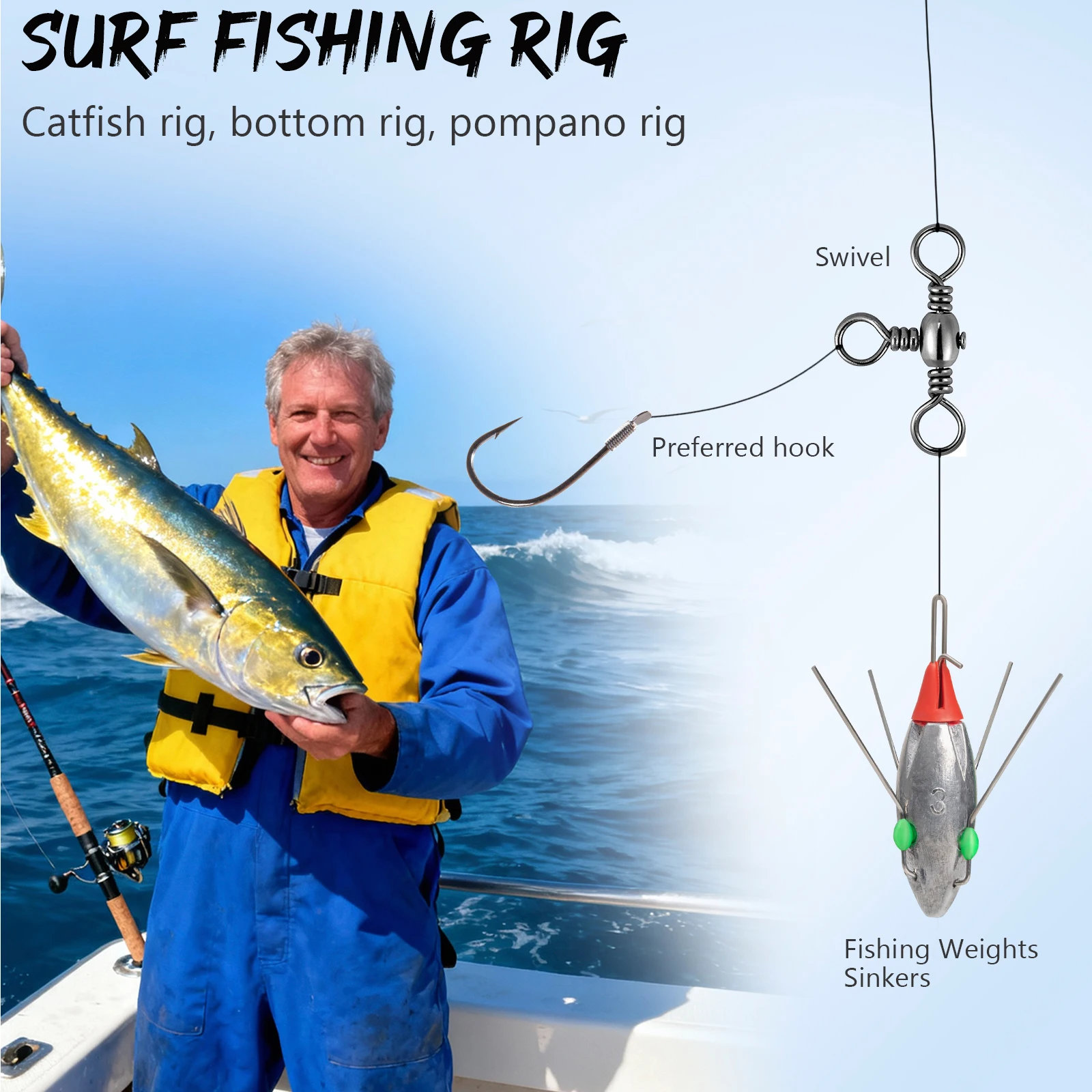 قطعتان من أثقال صيد السمك سبوت - مراجعة Surf Fishing Equipment وسعره