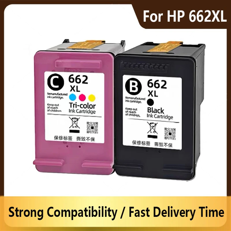 Cartucho de tinta compatível 662XL para impressora HP662 HP 662 Deskjet 1015 1515 2515 2545 2645 3545 4510 4515 4516 4518