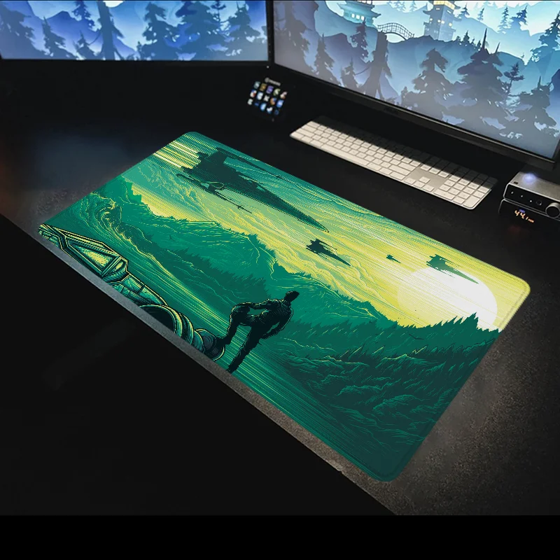 Grande Filme Ilustração Mouse Pad, Gamer Desk Mat, Gaming Mats, Deskmat, Anime Office Acessórios