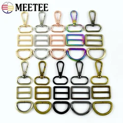 2/3Sets Metal Buckles Bag Strap Swivel Lobster Clasp D Ring Tri-glide Buckle Pet Collar Belt Adjuster Hooks DIY Accessories