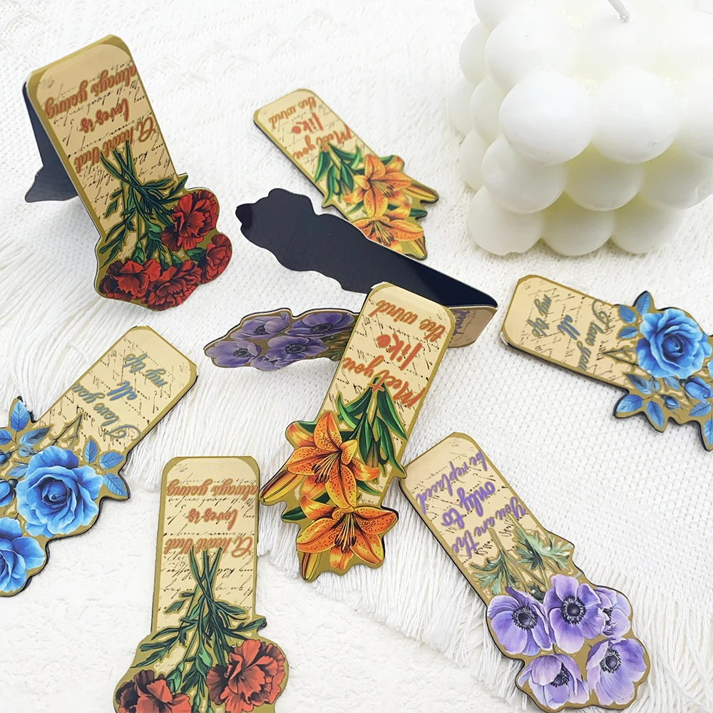 4 Stück Leseblumen Magnetisches Lesezeichen Leseseiten Bücher Tagging Schule Schreibwaren DIY Vintage Ästhetische Lesezeichen