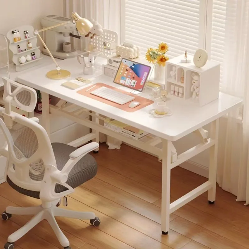 Foldable computer desk, desktop desk, office desk, bedroom cream-style study desk, office writing desk